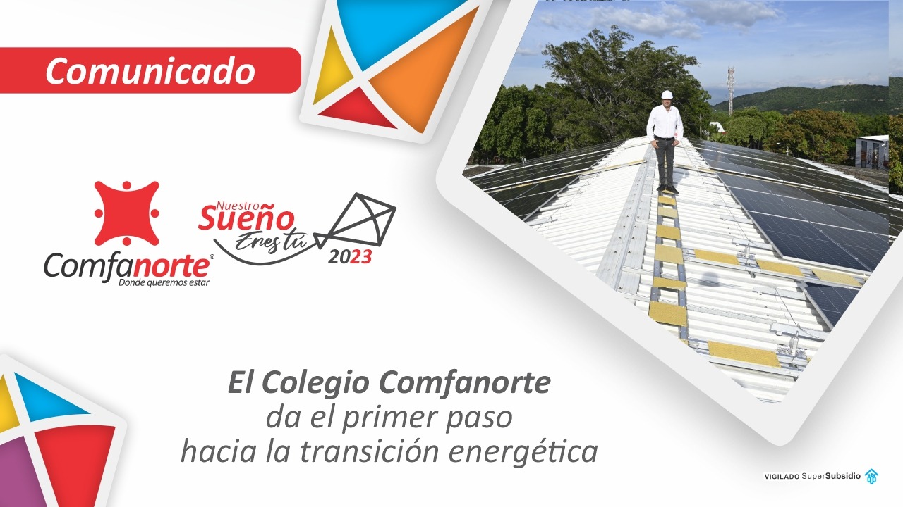Comunicado de prensa instalación de paneles solares Colegio Comfanorte